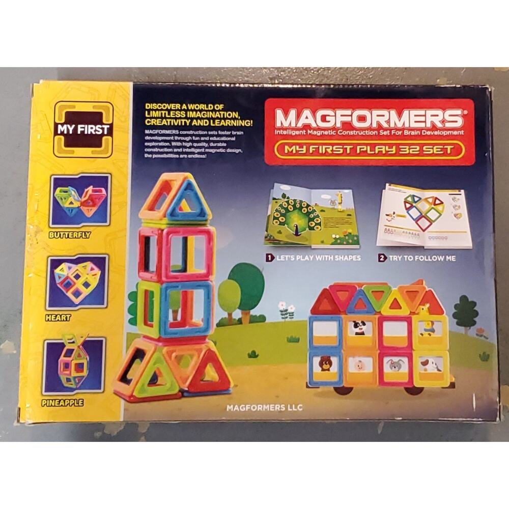 New - Magformers My First Play Set: 32 Pcs - Ages 3+ | 1+ players